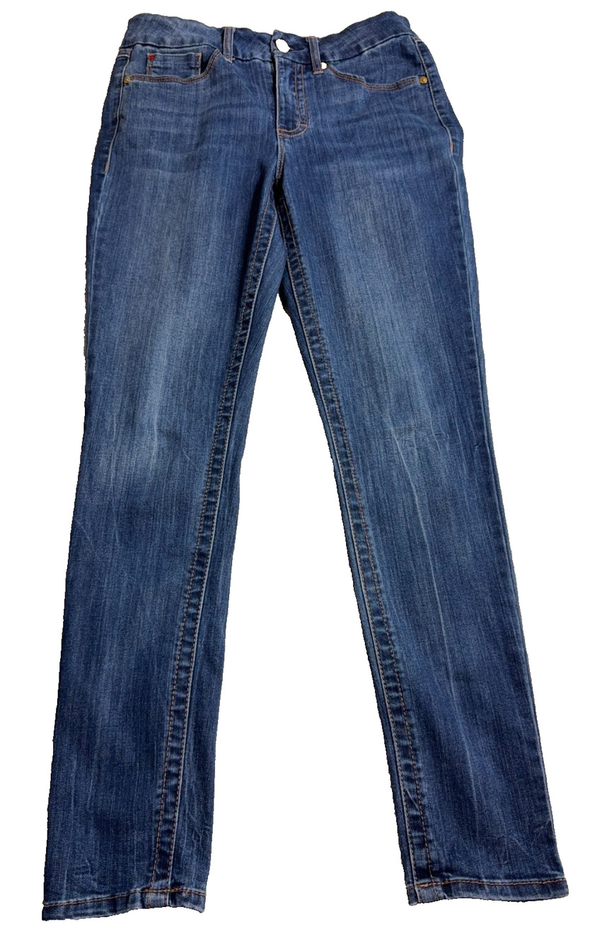 Seven7 Tummyless High Rise Skinny Jeans Womens 8 Stretch Tonal Side Stripe